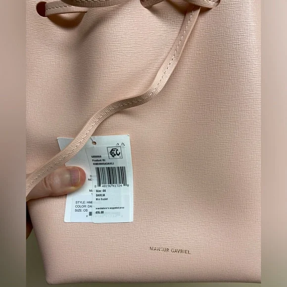 Mansur Gavriel Mini Saffiano Leather Bucket Bag DAHLIA